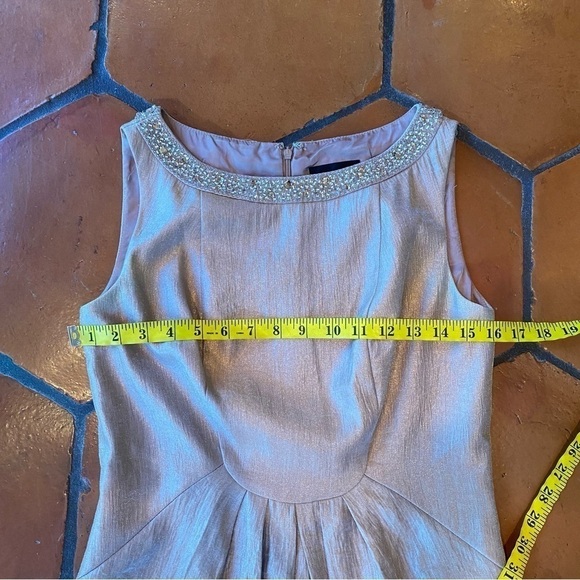 Adrianna Papell Gold Champagne Beaded Cocktail Party Dress Size 4 - Picture 10 of 10